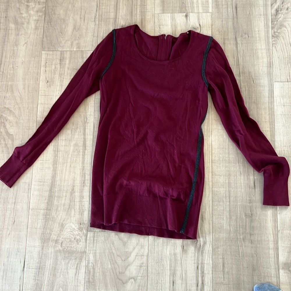 Loft xs burgundy tunic sweater